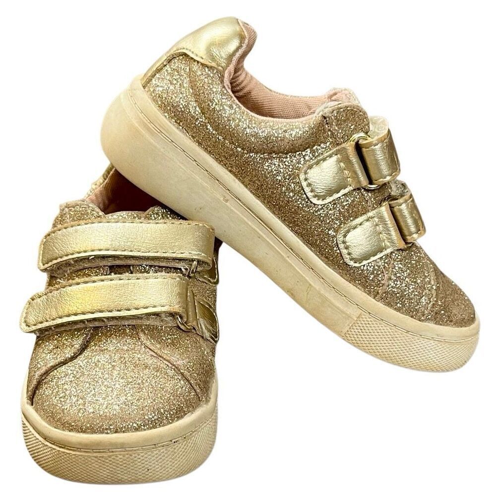 Kelly & Katie Lil Ribecca Gold Glitter Girls Sneakers 6M